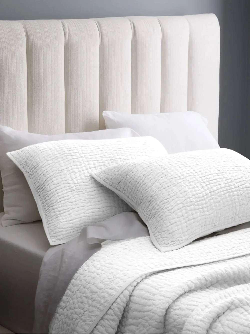 NEW Quince QUEEN White European Linen Cotton Stitch Quilt $149 JUST REDUCED